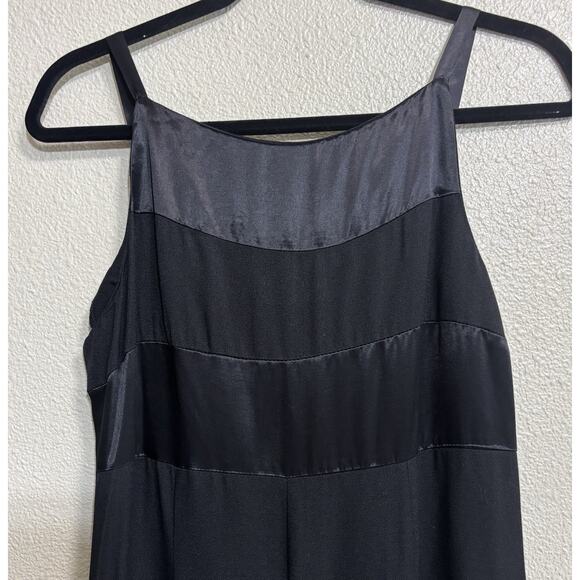 Black Satin Sleeveless Jumpsuit Vintage Formal Event Whimsigoth Women's Size 9 - Picture 3 of 12